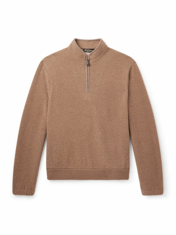 Photo: Loro Piana - North Woods Virgin Wool-Blend Half-Zip Sweater - Brown