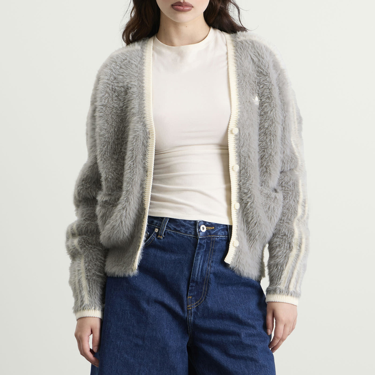 Adidas Women's X CLOT Crafted Cardigan in Solid Grey