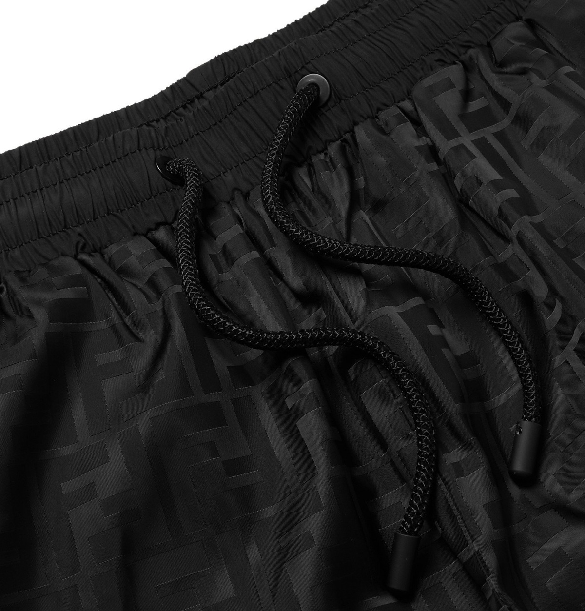 Fendi - Logo-Print Satin Drawstring Shorts - Black Fendi