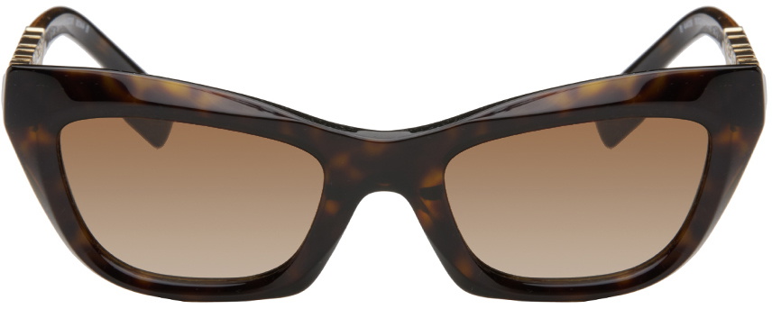 Burberry Black Cat-Eye Sunglasses with Brown Tortoiseshell Temples Burberry Tortoiseshell Cat-Eye Sunglasses Burberry main image 4