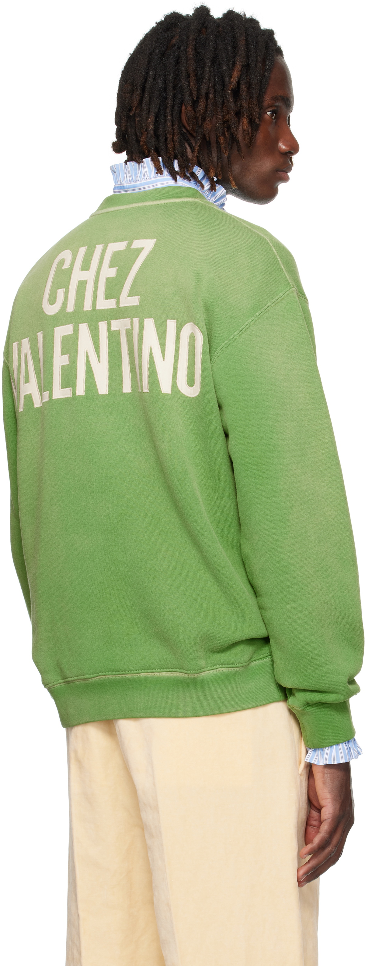 Valentino Green 'Chez Valentino' Print Cotton Sweatshirt