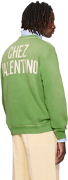 Valentino Green 'Chez Valentino' Print Cotton Sweatshirt