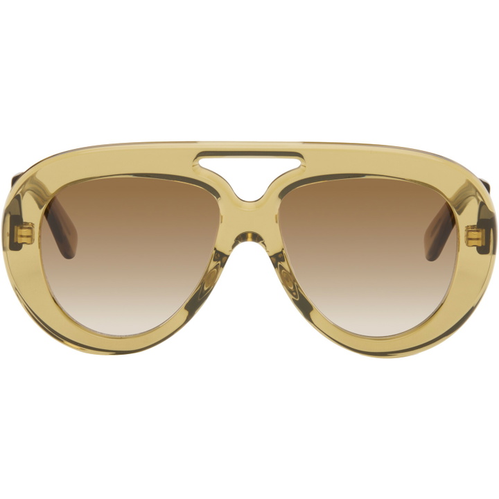 Photo: LOEWE Yellow Curvy Sunglasses