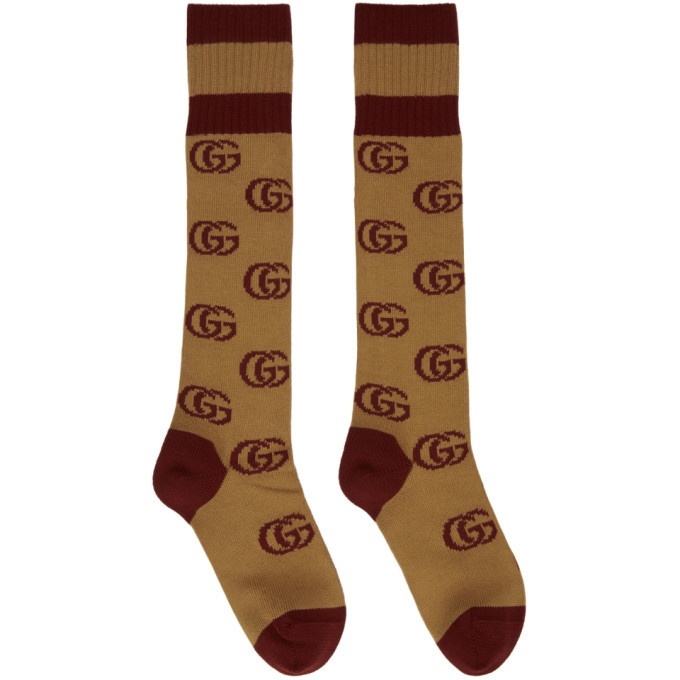 Photo: Gucci Brown Double G Socks
