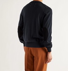 MAISON MARGIELA - Suede and Contrast-Trimmed Cotton and Wool-Blend Sweater - Blue