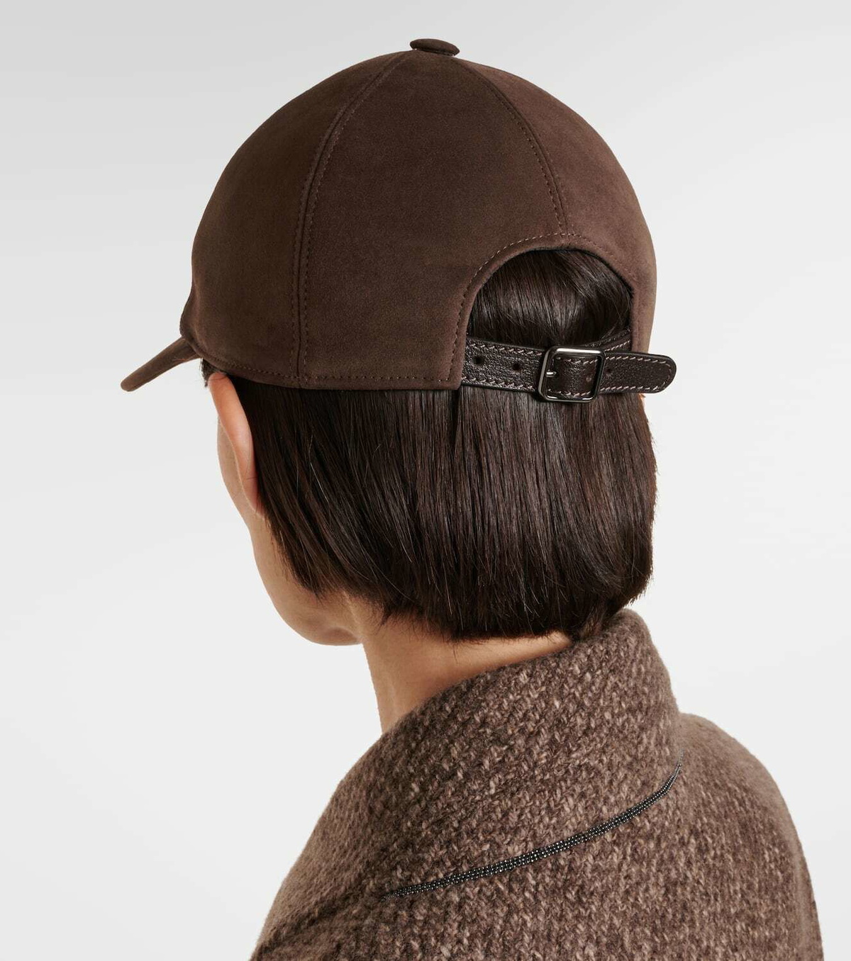 Brunello Cucinelli Monili suede baseball cap