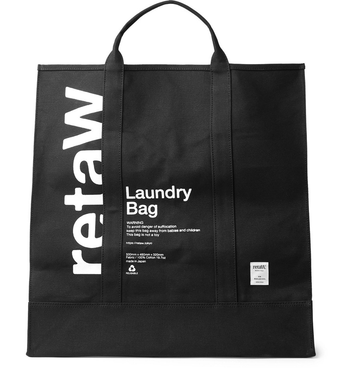 Photo: retaW - Logo-Print Cotton-Canvas Laundry Bag - Black