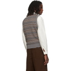 LEMAIRE Gray V-Neck Jacquard Sweater Vest