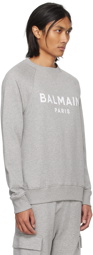 Balmain Gray Printed Sweatshirt