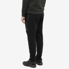 C.P. Company Men's Diagonal Raised Fleece Sweat Pant in Black