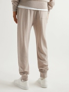 Mr P. - Tapered Pintucked Wool and Cashmere-Blend Sweatpants - Neutrals