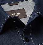 Fendi - Logo-Appliquéd Stretch-Denim Jacket - Men - Blue