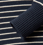 Sid Mashburn - Slim-Fit Striped Cotton and Cashmere-Blend Sweater - Blue