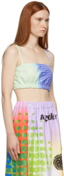 Paolina Russo SSENSE Exclusive Blue & Green Printed Towel Bralette
