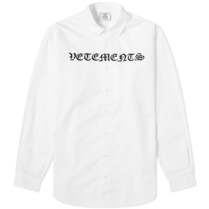 Photo: VETEMENTS Gothic VETEMENTS Shirt