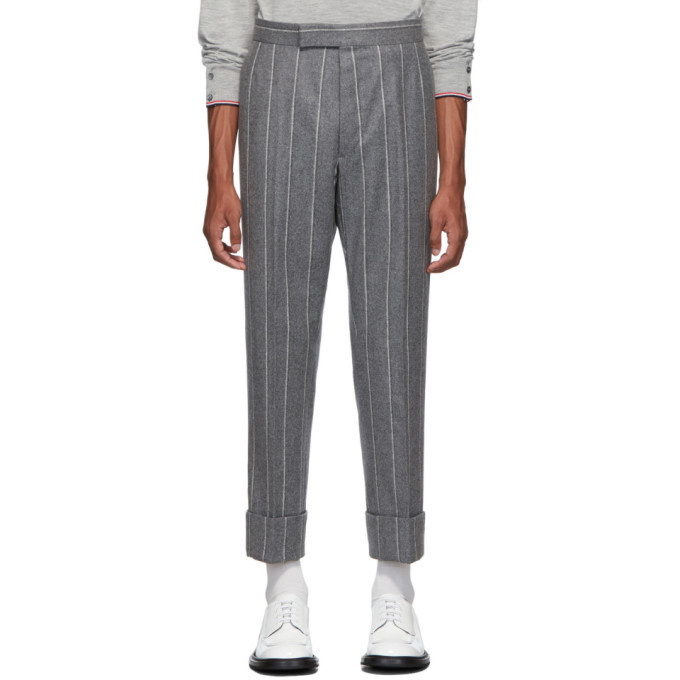 Photo: Thom Browne Grey Classic Backstrap Trousers