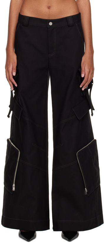 Photo: Dion Lee Black Multi-Pocket Cargo Trousers