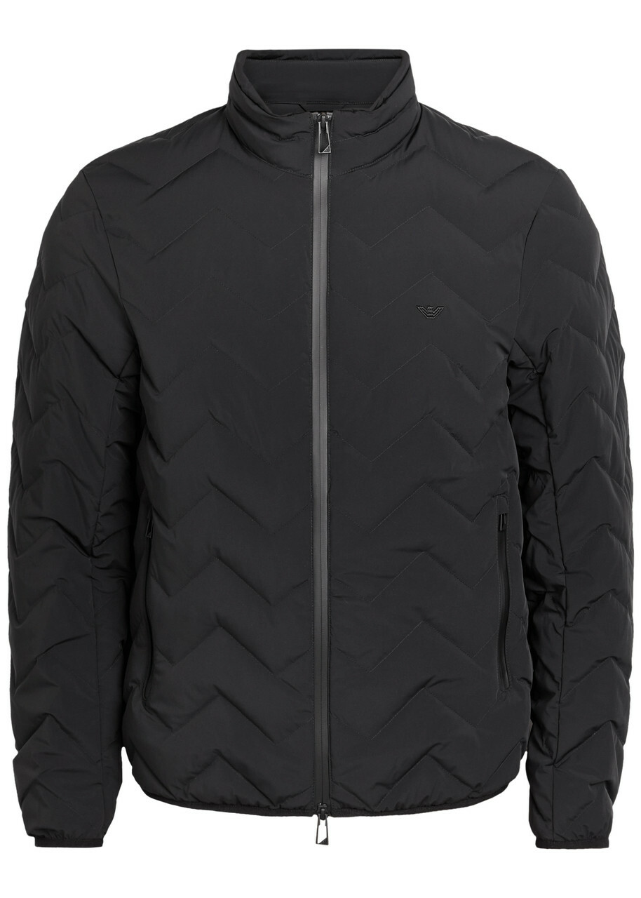 Emporio Armani Water-repellent Padded Stretch-nylon Jacket Black