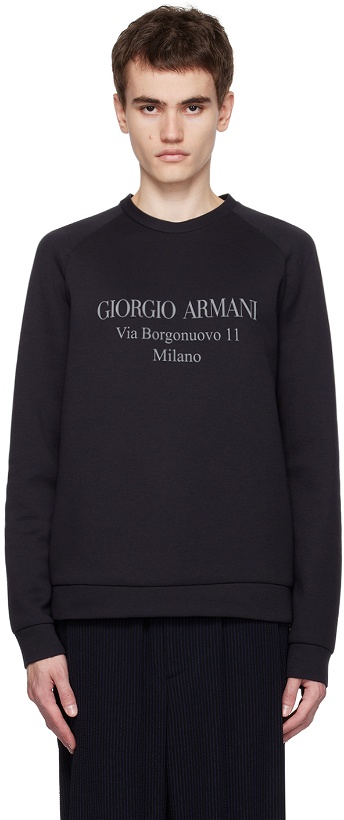 Photo: Giorgio Armani Navy 'Borgonuovo 11' Sweatshirt