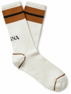 Zegna - Logo-Jacquard Stretch Cotton-Blend Socks