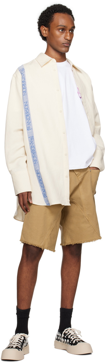 Tシャツ・カットソー J W ANDERSON SS24 'Tea towel' shirt (SH0300PG1483 002) JW Anderson Off-White Tea Towel Shirt JW Anderson
