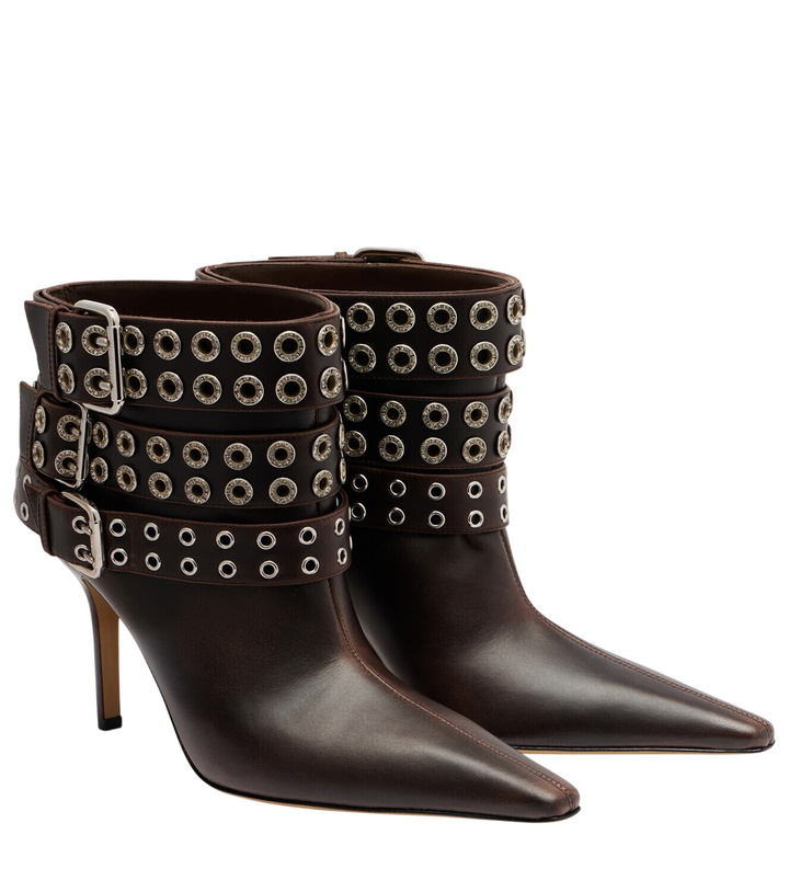 Photo: Mach & Mach Buckle Belt 95 leather ankle boots