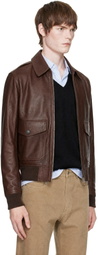 A.P.C. Brown Short Leather Jacket