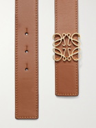 LOEWE - 3cm Reversible Leather Belt - Brown