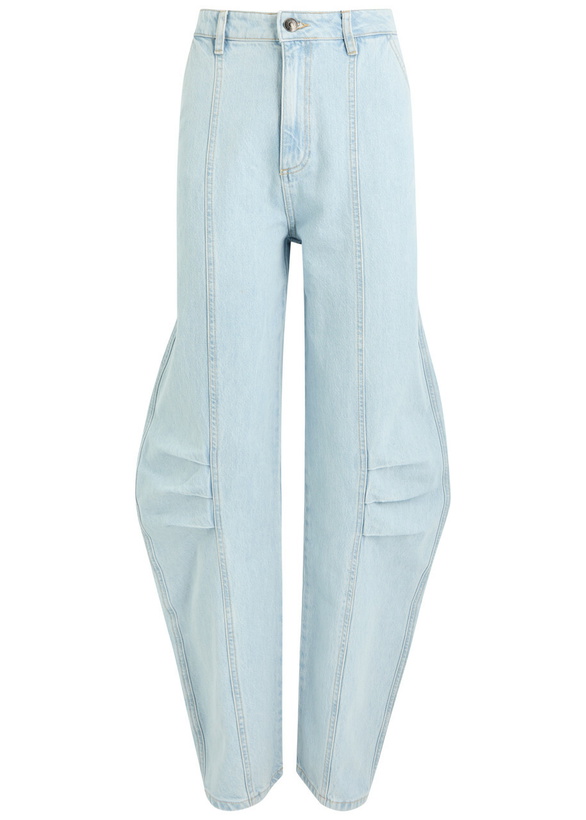 Photo: Rotate Sunday Pleated Barrel-leg Jeans Light Blue