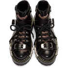 Versace Black Harness Combat Boots
