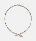 Sydney Evan Snake 14kt gold pendant necklace with diamonds