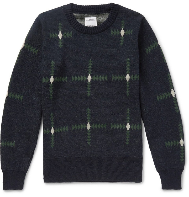 Photo: visvim - Wool-Jacquard Sweater - Men - Navy