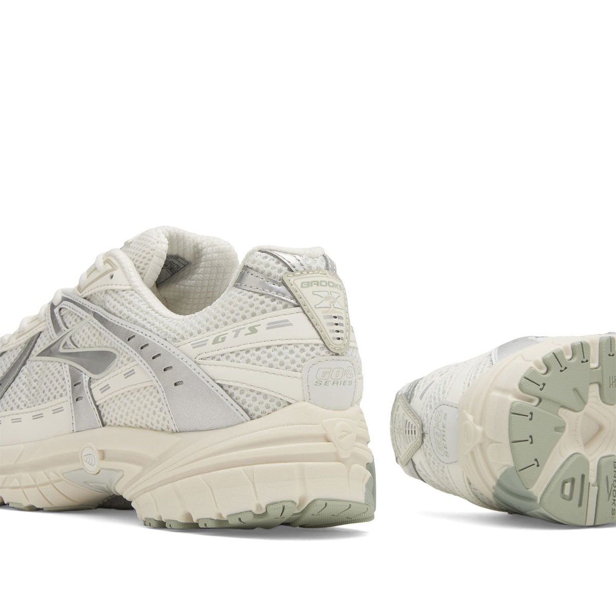Brooks Men's Adrenaline GTS 10 Sneaker in White/Coconut Milk& Smoke