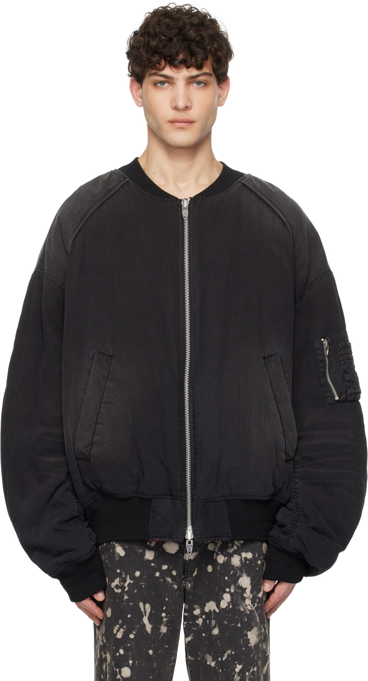 J❤︎出品 Juun.J Black Detachable Hood Bomber Jacket Juun.J