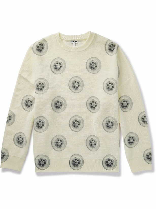 Photo: Loewe - Printed Wool-Blend Sweater - Neutrals