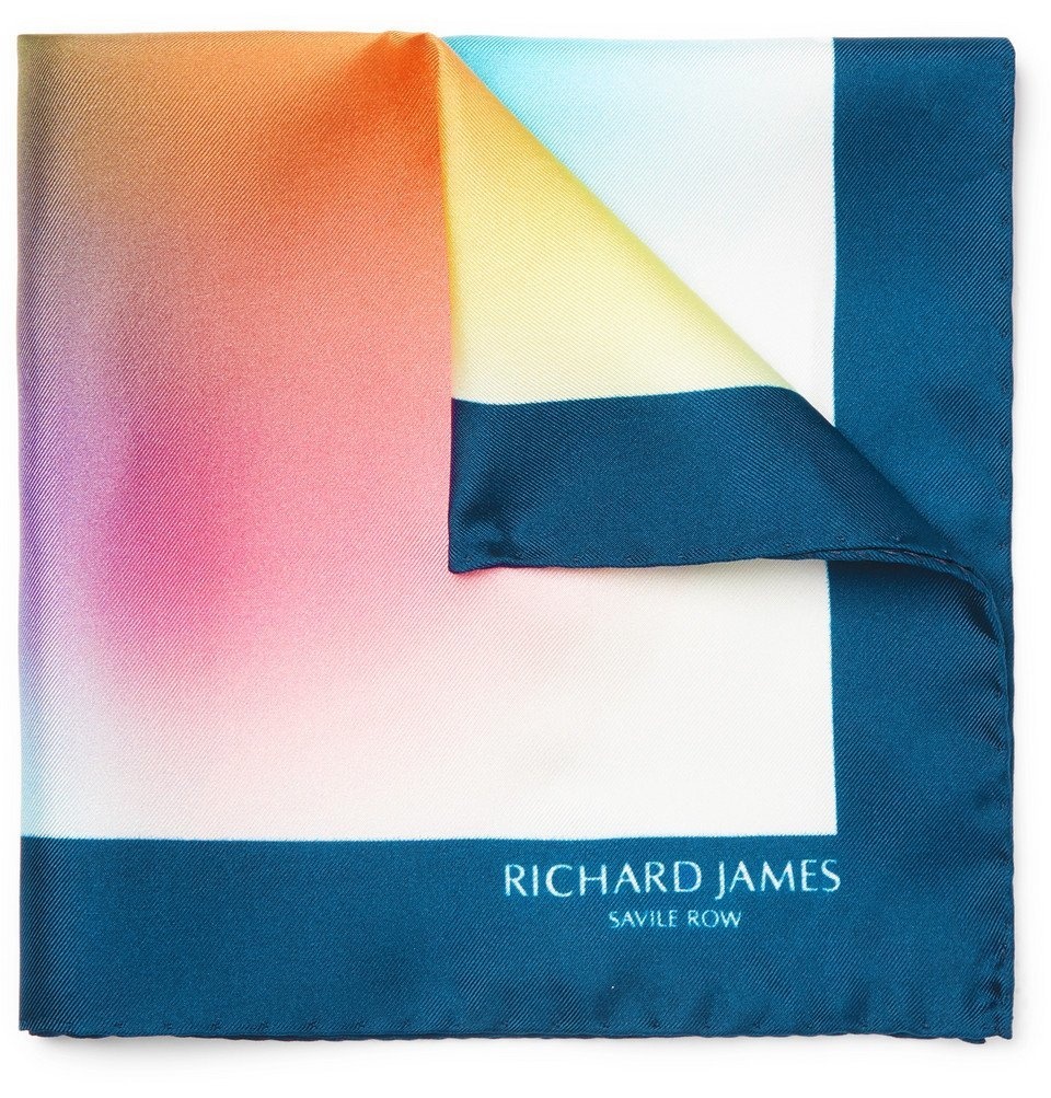 Photo: Richard James - Printed Silk-Twill Pocket Square - Multi
