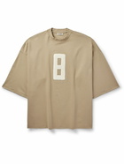 Fear of God - Oversized Bouclé-Trimmed Jersey T-Shirt - Neutrals