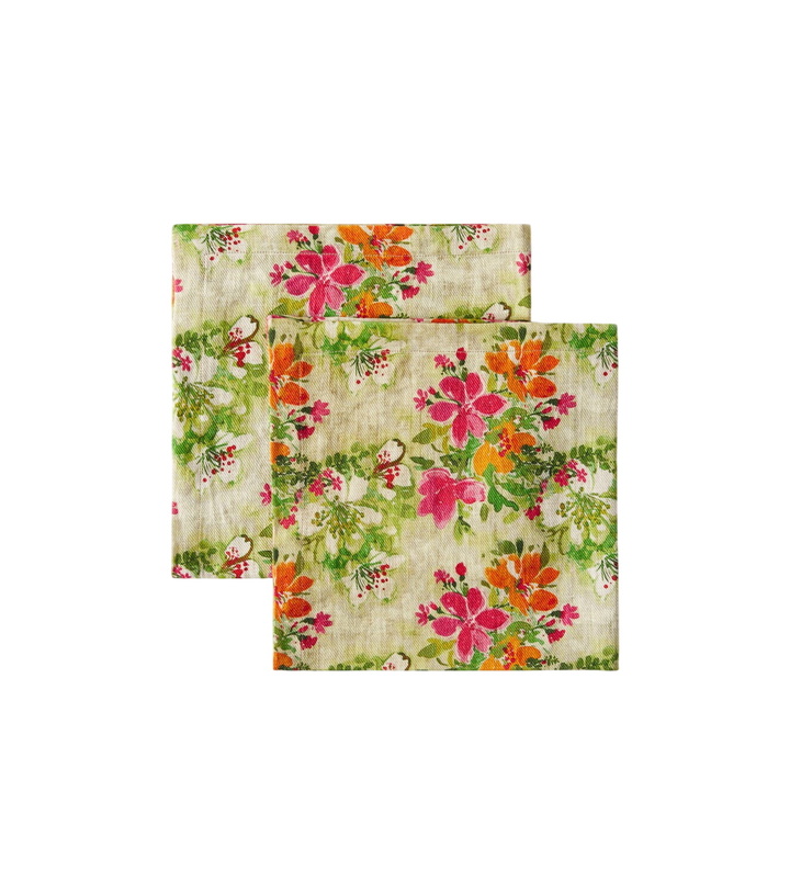 Photo: The House of Lyria Potamia set of 2 floral linen napkins