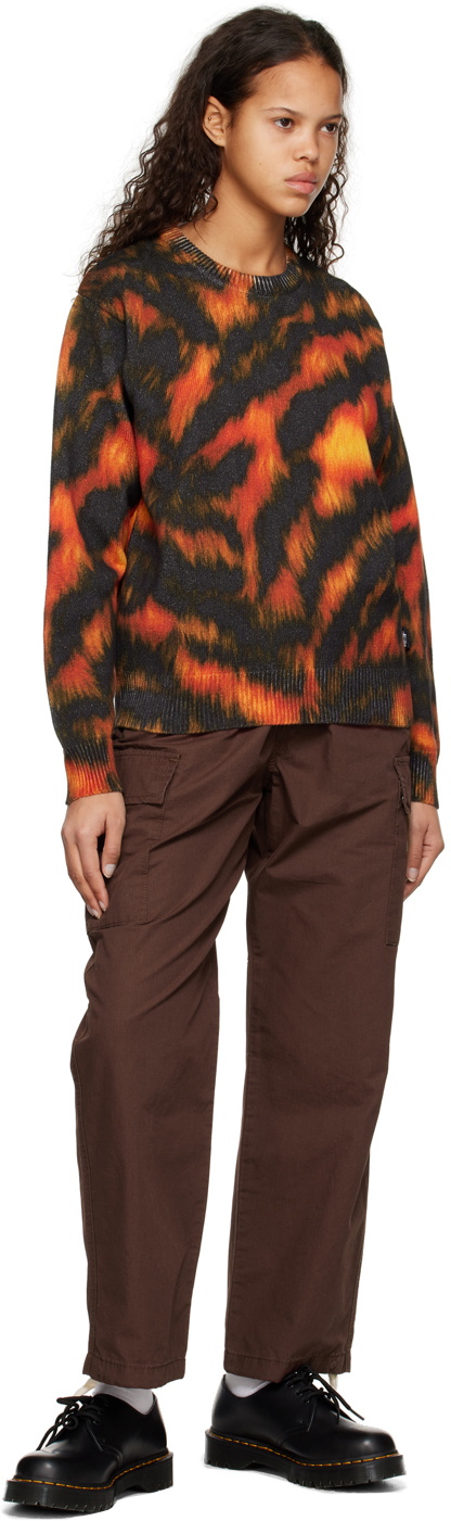 stussyステューシー22aw tigris print sweater Stussy Tigris Print Sweater Brown Men's - US