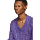 Prada Purple Knit V-Neck Sweater
