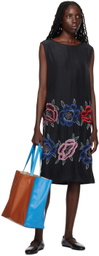 Bode Black Poppy Minidress