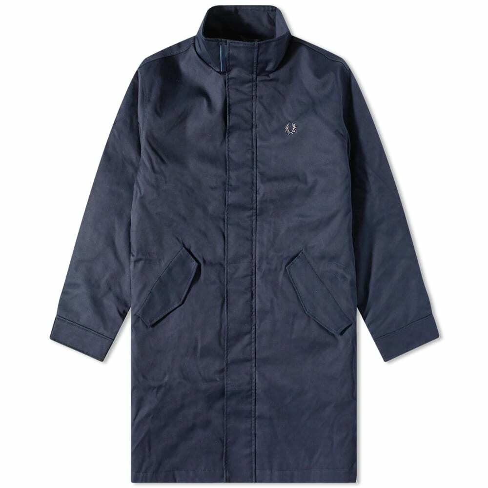 Fred Perry Authentic Men's Funnel Neck Parka Jacket in Navy Fred Perry ...
