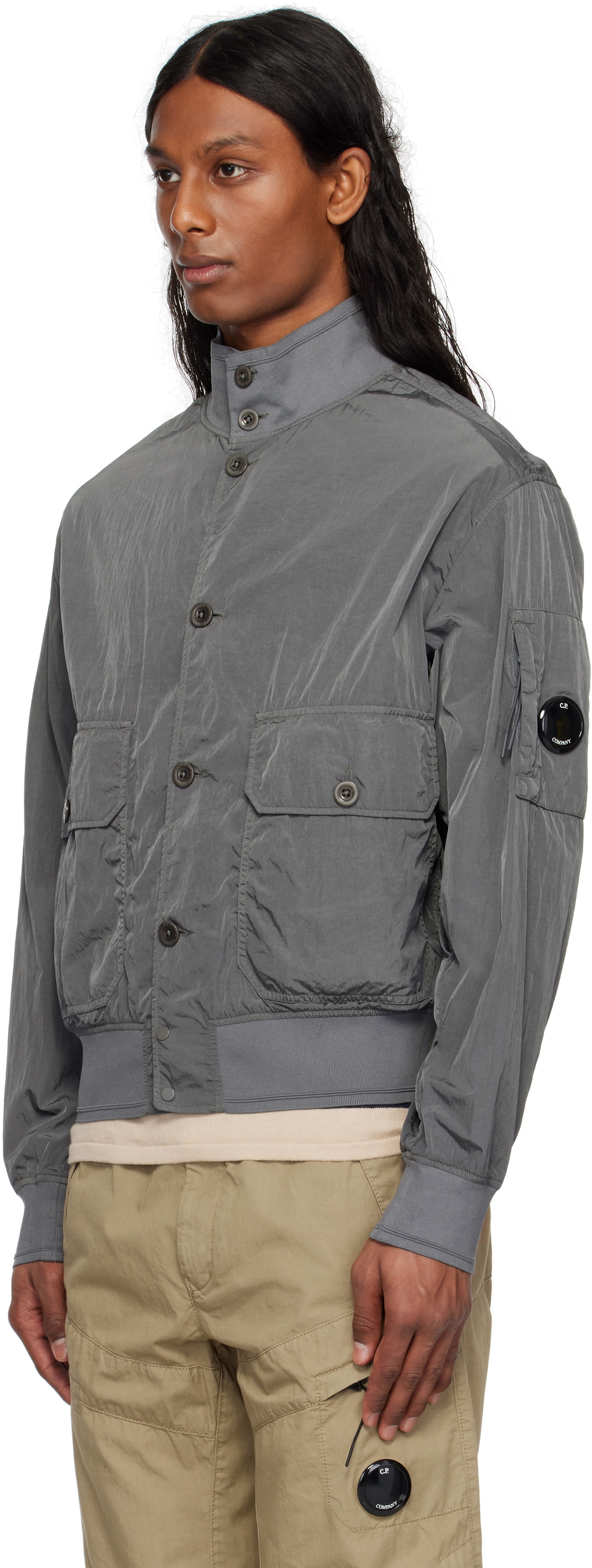 C.P. Company Gray Chrome-R Full Button Jacket
