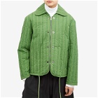 Craig Men's Quilted Embroidery Jacket in Green