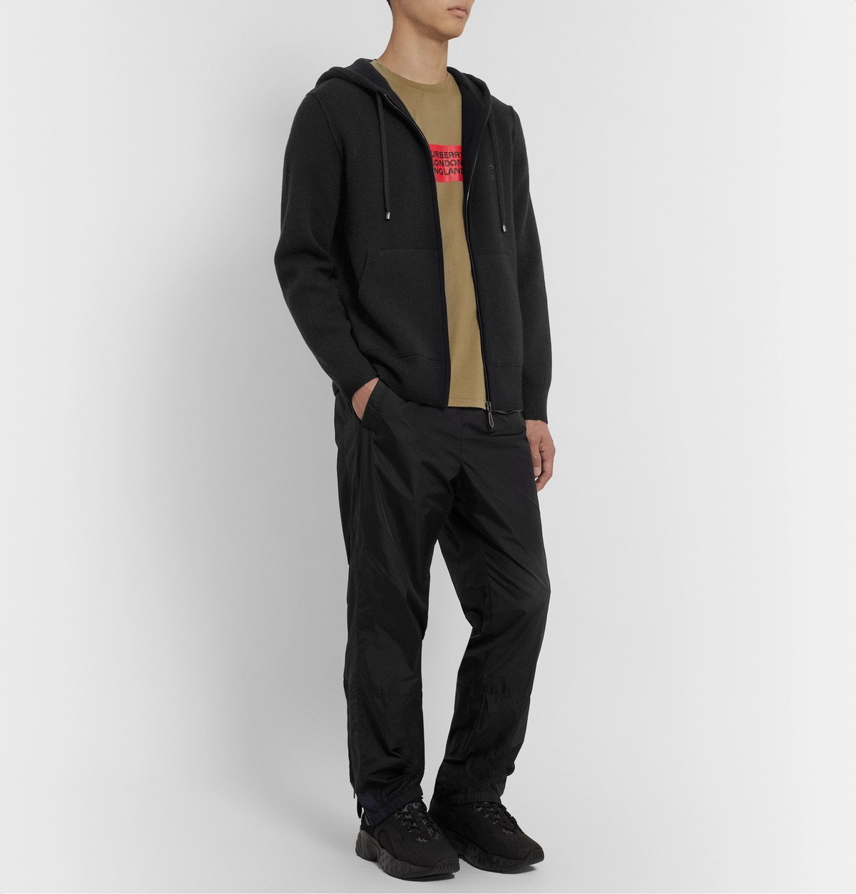 Burberry - Cashmere-Blend Zip-Up Hoodie - Black