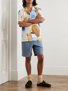 Folk - Straight-Leg Linen and Cotton-Blend Shorts - Blue