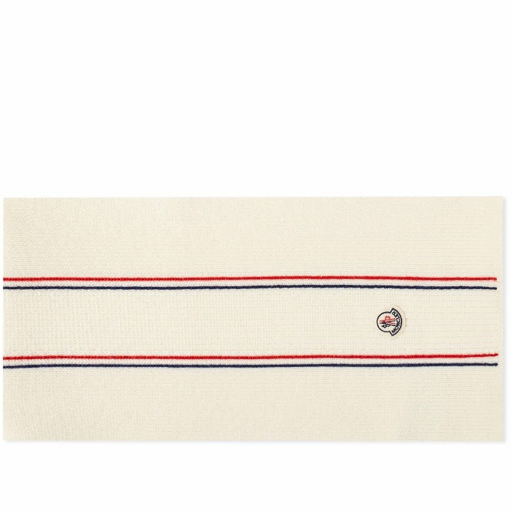 Photo: Moncler Men's Tricolor Scarf in Off White