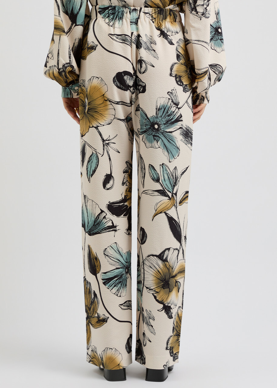 Stine Goya Floral-print Cloqué Trousers Multicoloured