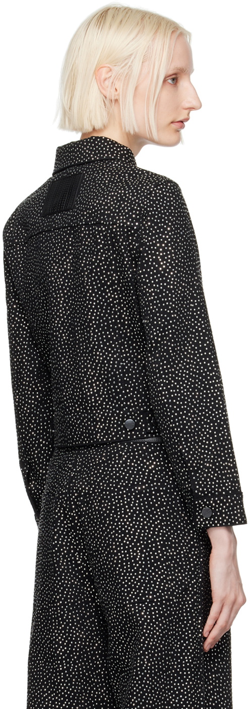 Marc Jacobs Black 'The Glam Studs Shrunken' Denim Jacket