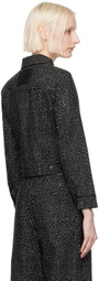 Marc Jacobs Black 'The Glam Studs Shrunken' Denim Jacket